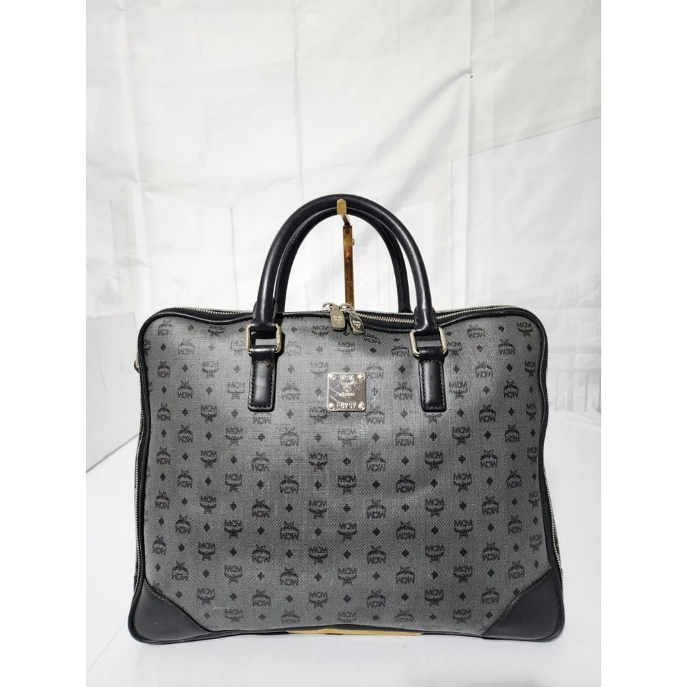 MCM Visetos Laptop Bag Grey/Black